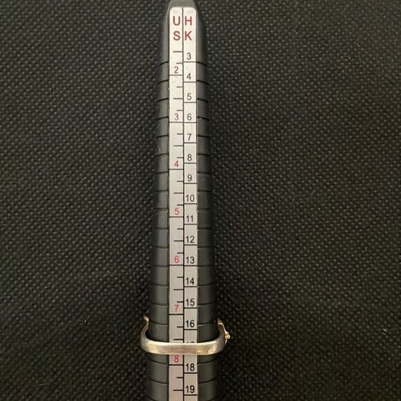 Large ring with two row of red and white gems - Picture 6 of 7